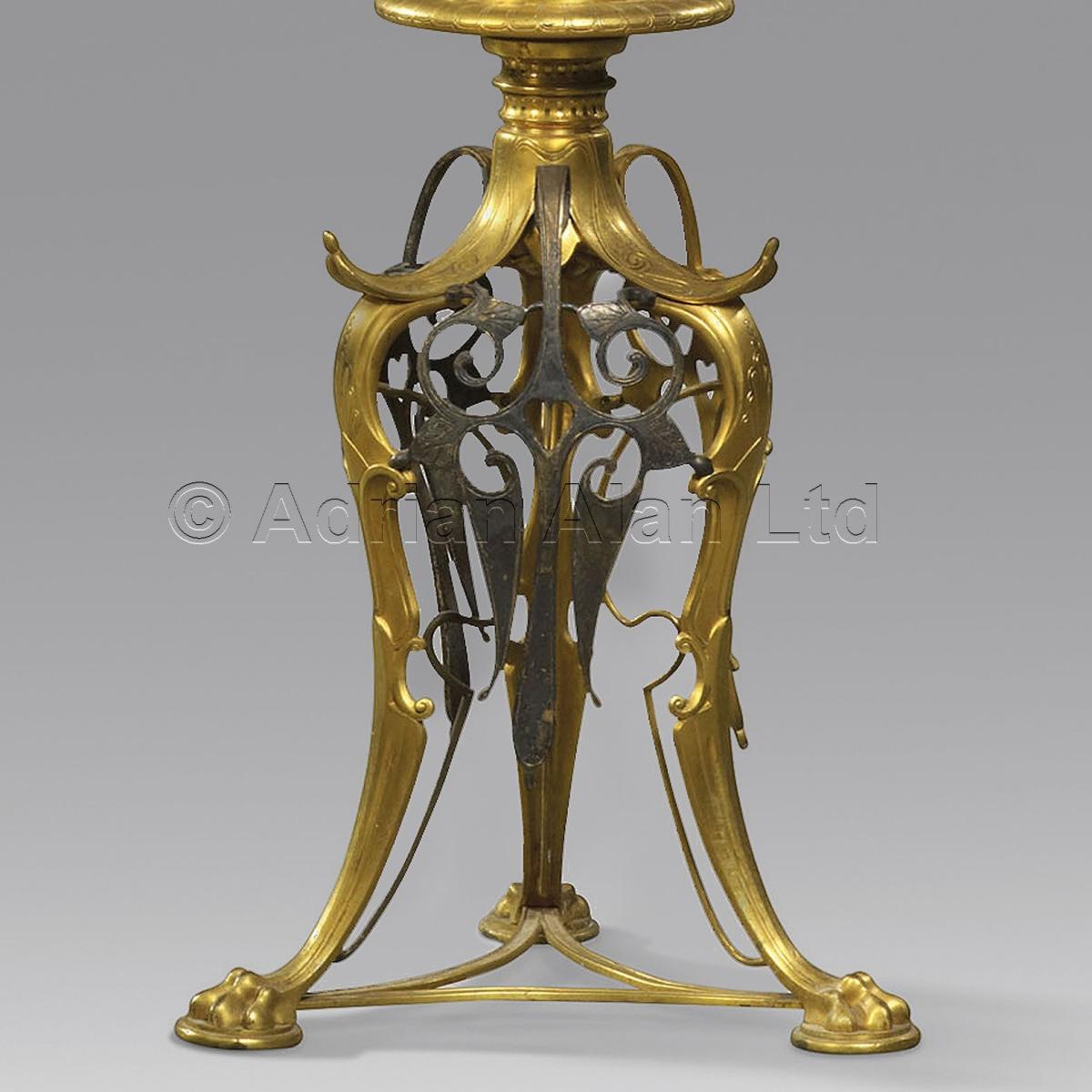 A Pair of Rare 'Neo-Grec' Bronze Torchère Stands, Attributed to Ferdinand Barbedienne