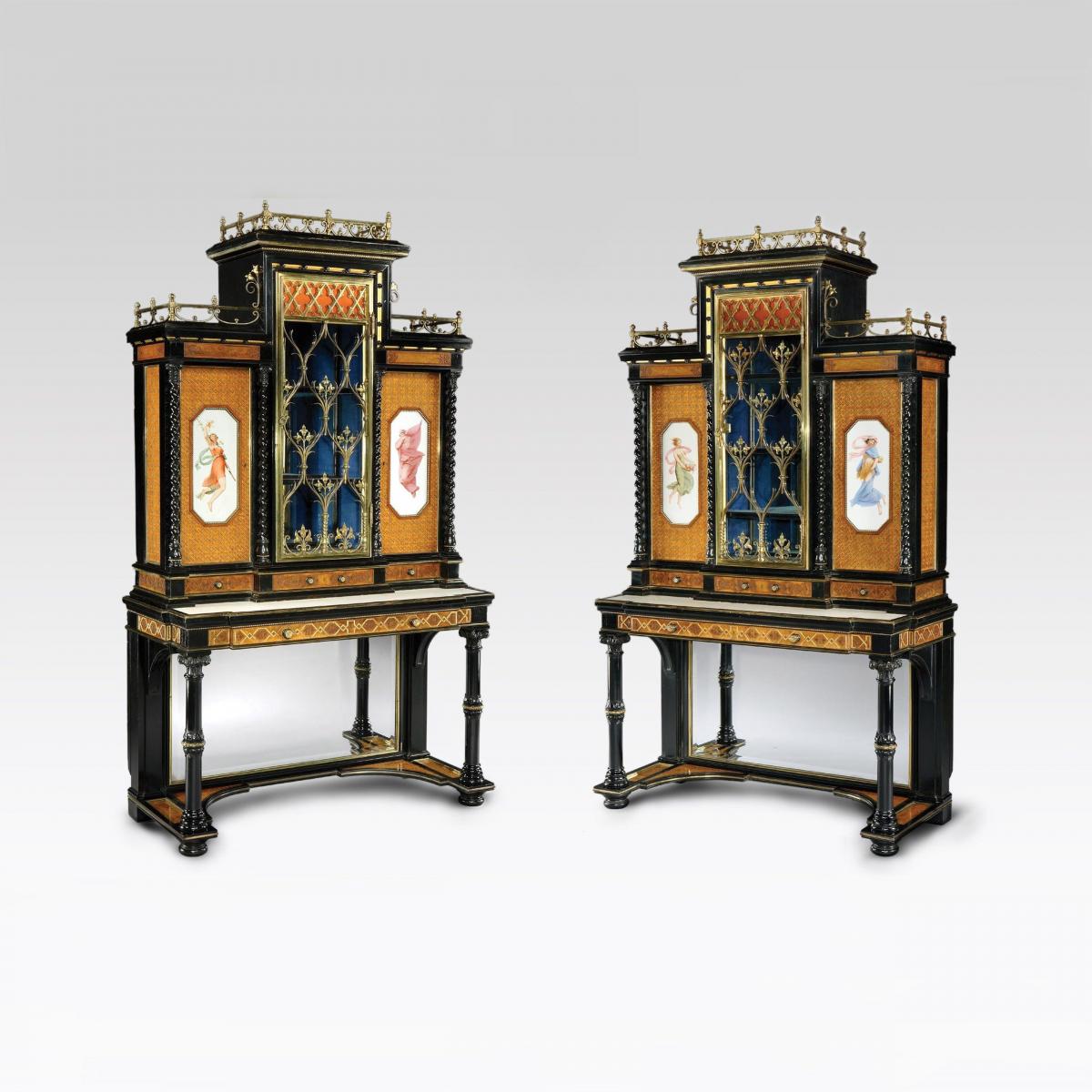 English Revival Display Cabinets