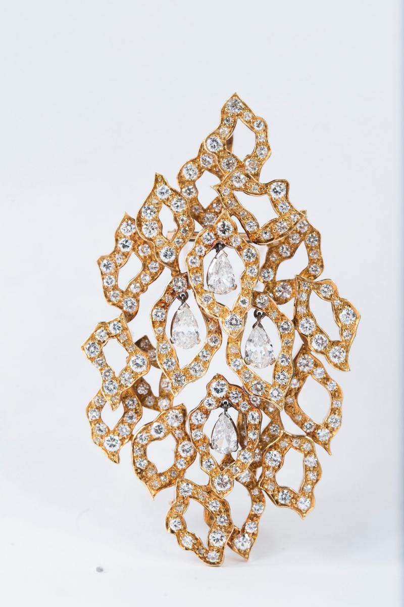 Andrew Grima diamond set open-work pendant/brooch circa 1960