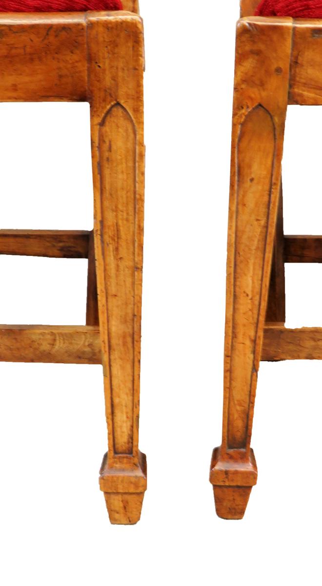 18th Century Pair Of Fruitwood English Side Chairs