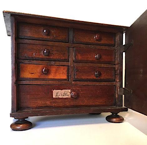 antique 17th century walnut spice cabinet