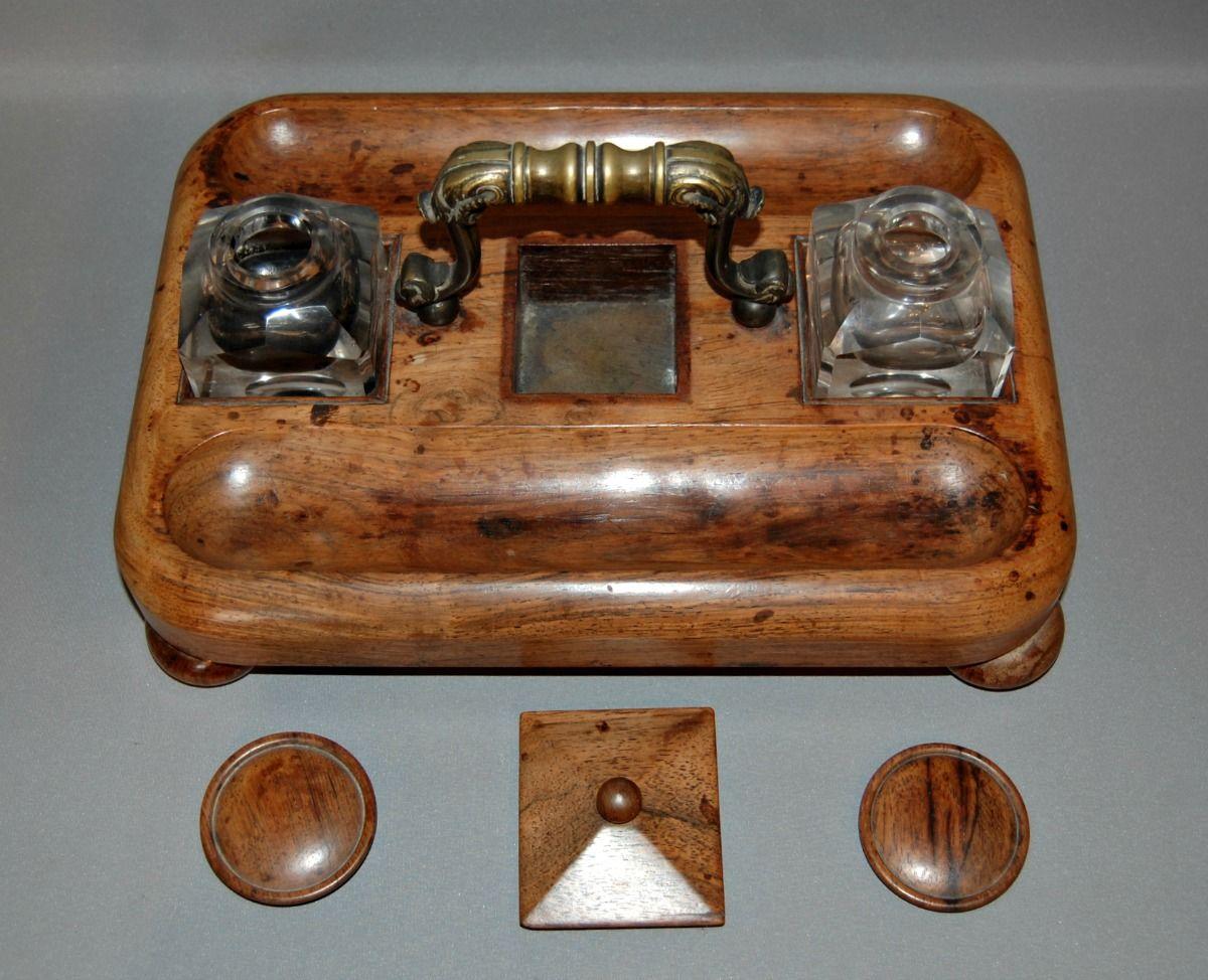 Rosewood Inkwell, 19th century
