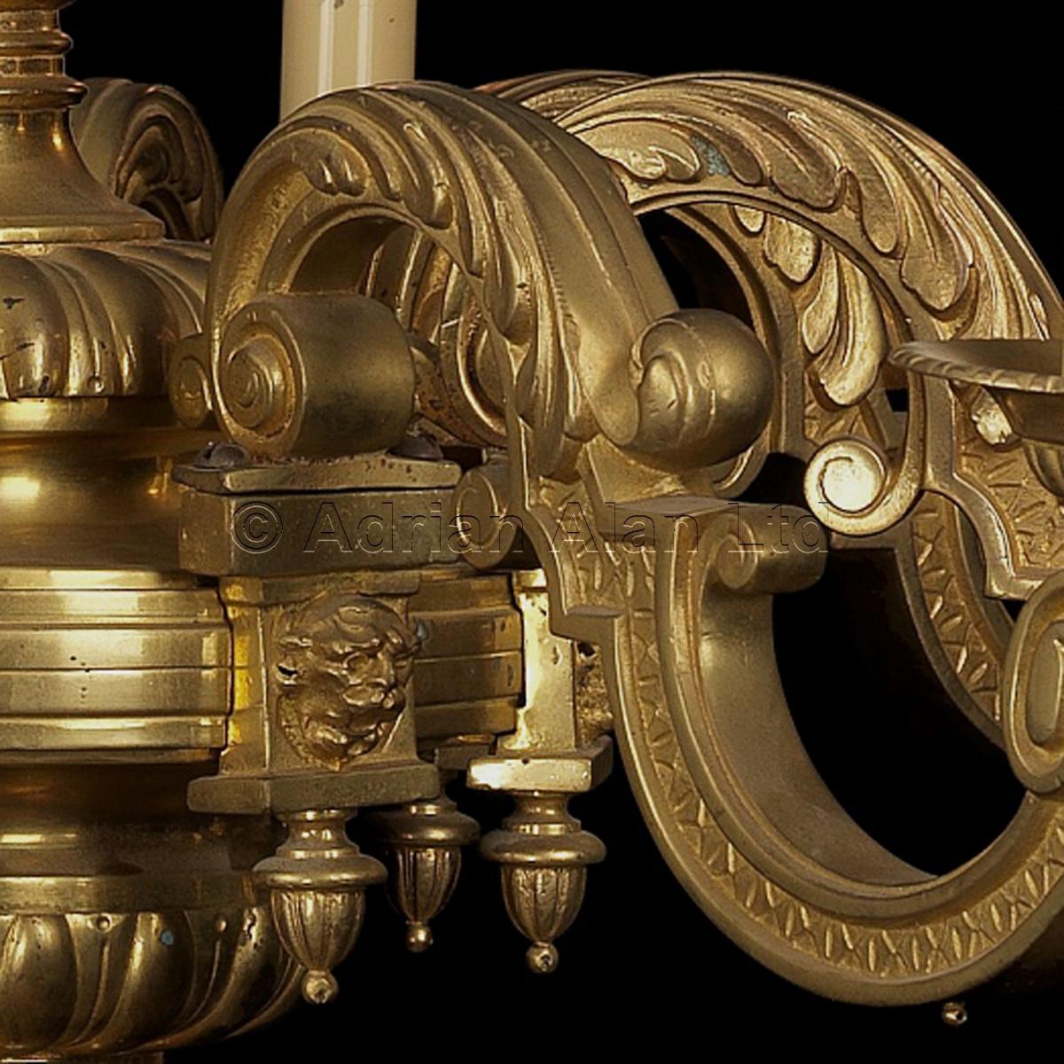 Gilt-Bronze Louis XIV Style Eight-Light Chandelier
