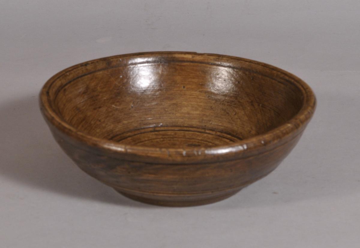 S/3442 Antique Treen 18th Century Food Bowl