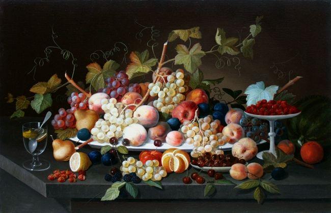 Still Life with Fruit on a Platter, Severin Roesen Studio, New York, Circa 1850