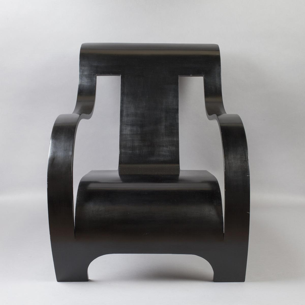 A Black Bent Plywood Armchair - Made by Makers of Simple Furniture (1931-1940)