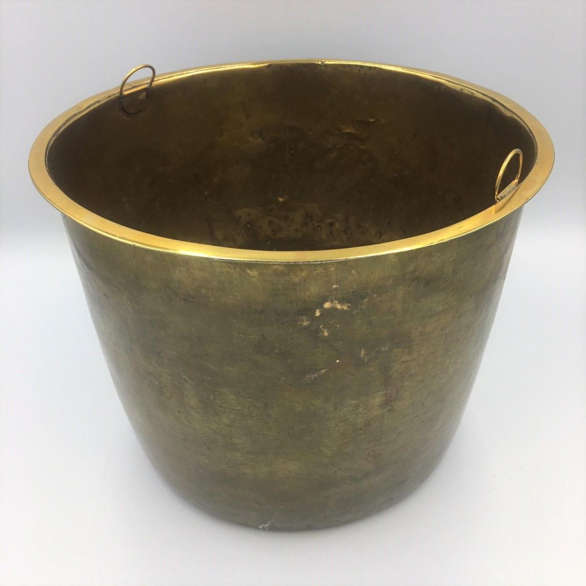 Antique brass bound bucket