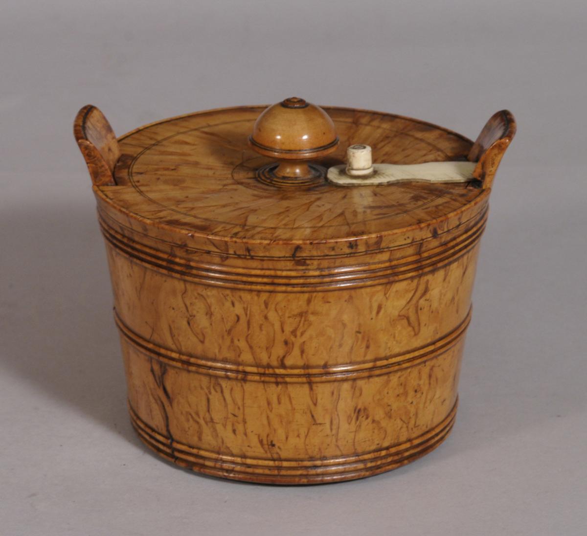 S/3534 Antique Treen 19th Century Masur Birch Butter Bowl