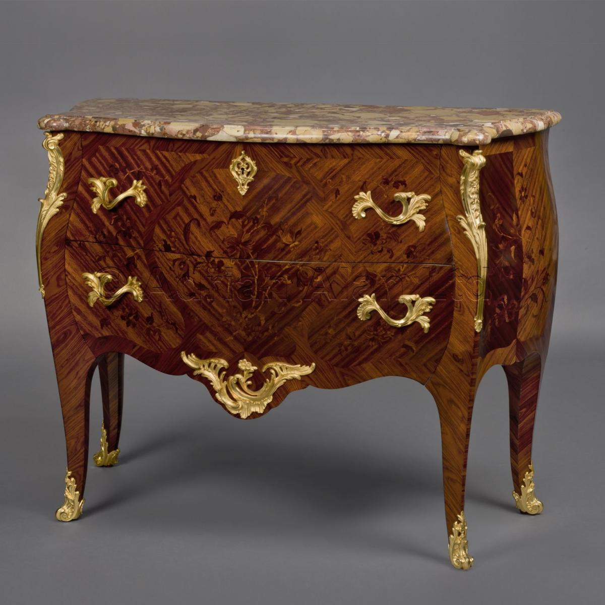 Louis XV Style Marquetry Inlaid Commode ©AdrianAlanLtd