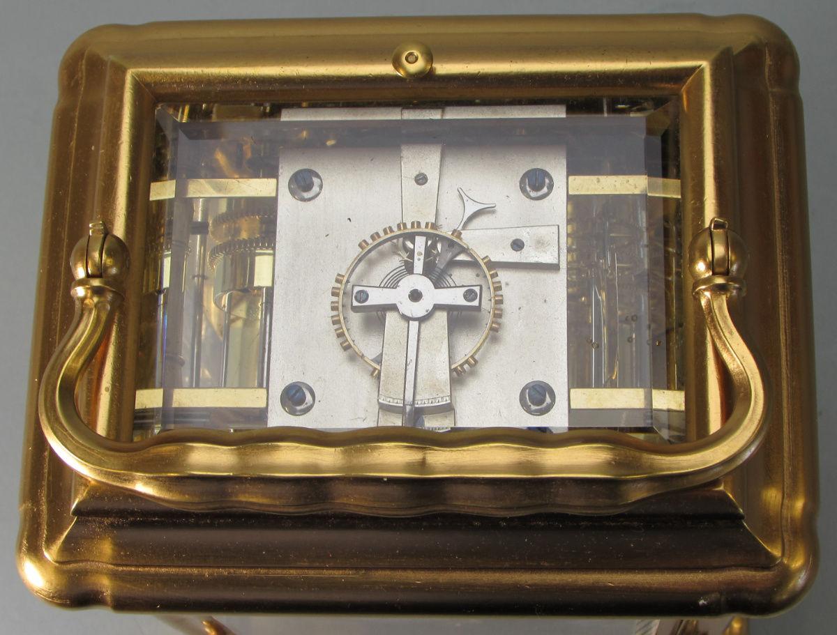Drocourt Giant Grande-sonnerie carriage clock escapement