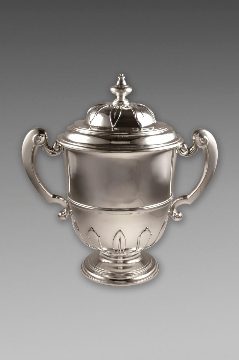 Comyns Sterling Silver Two Handled Trophy Cup and Cover