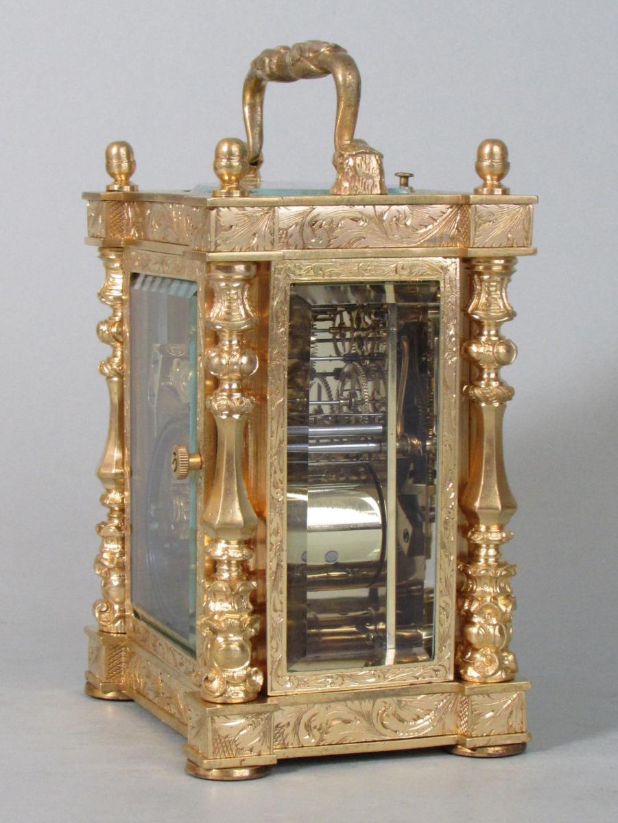 Drocourt Empire Style Carriage Clock side