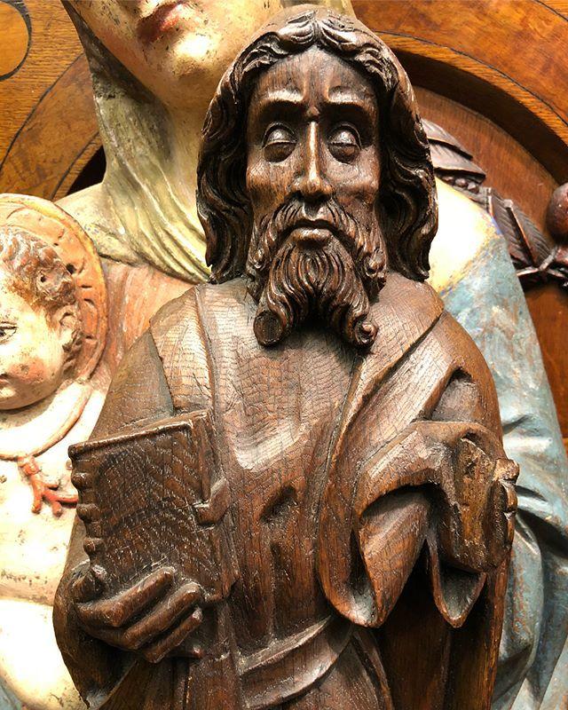 Oak relief of a male saint. Northern Germany, early 16th century