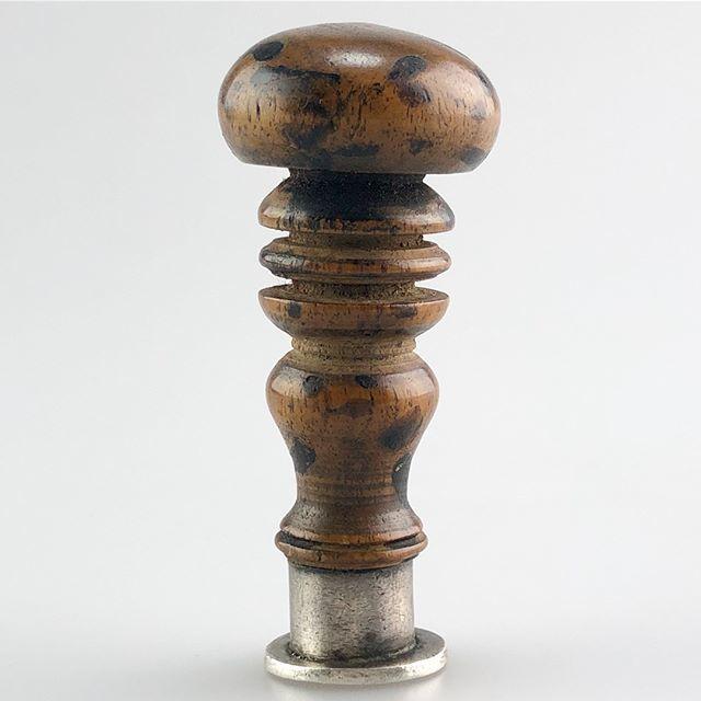 Fruitwood handled silver desk seal. French, mid 19th century