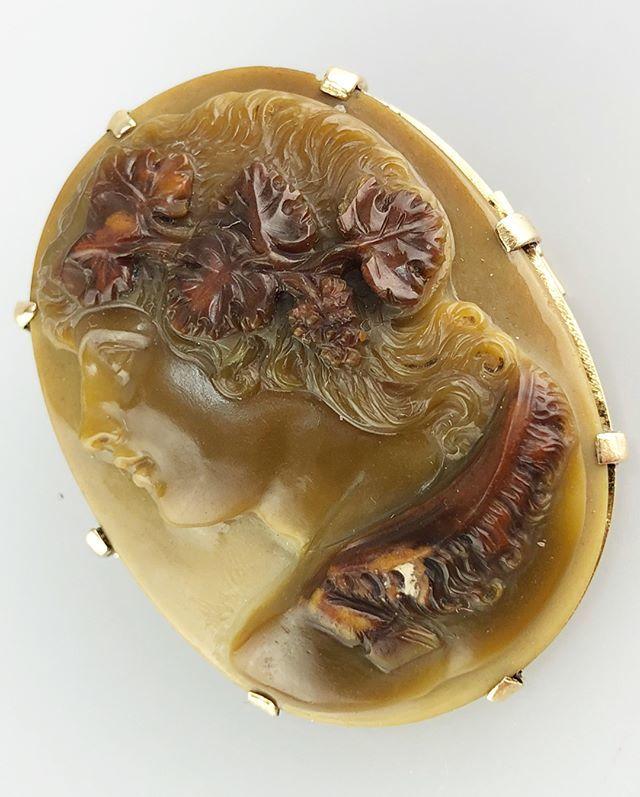 Agate cameo of a young Bacchus. Italian, c.1820