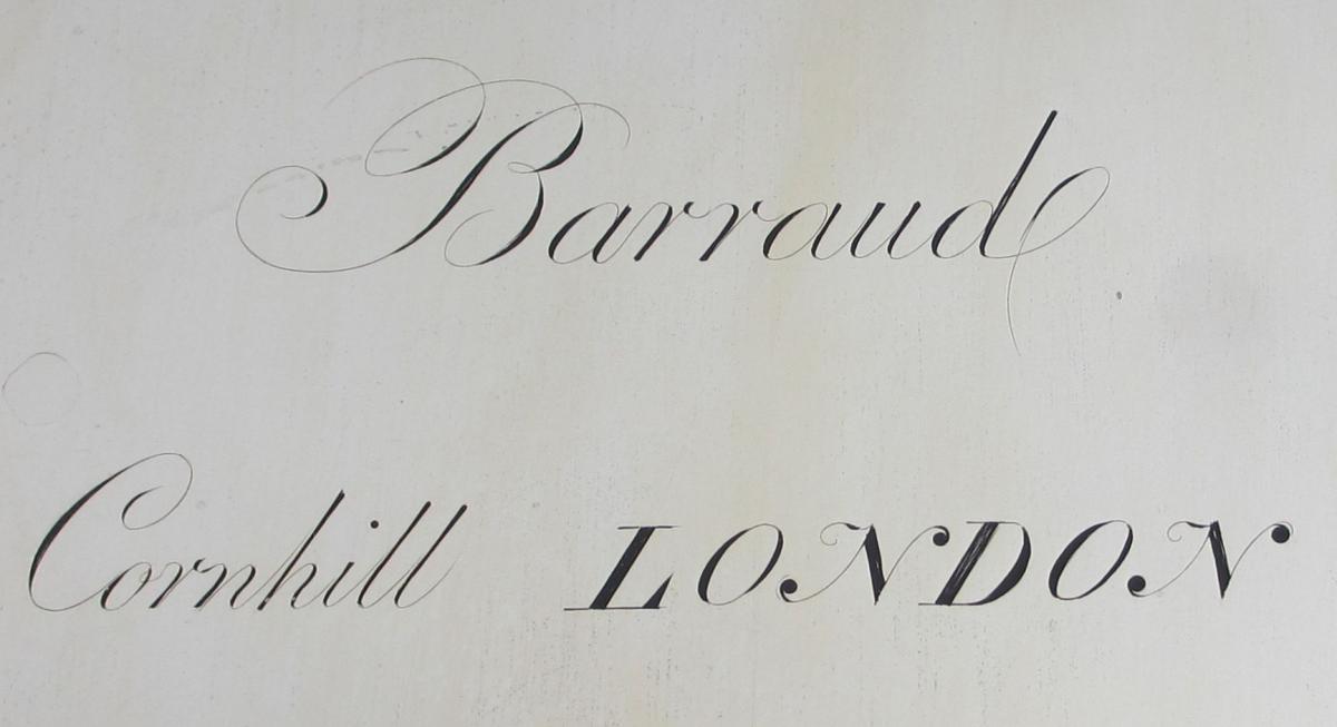Barraud London Walnut Wall Clock signature