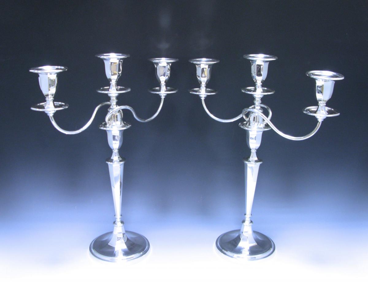 Pair of Silver candelabra 1912 Fordham and Faulkner 