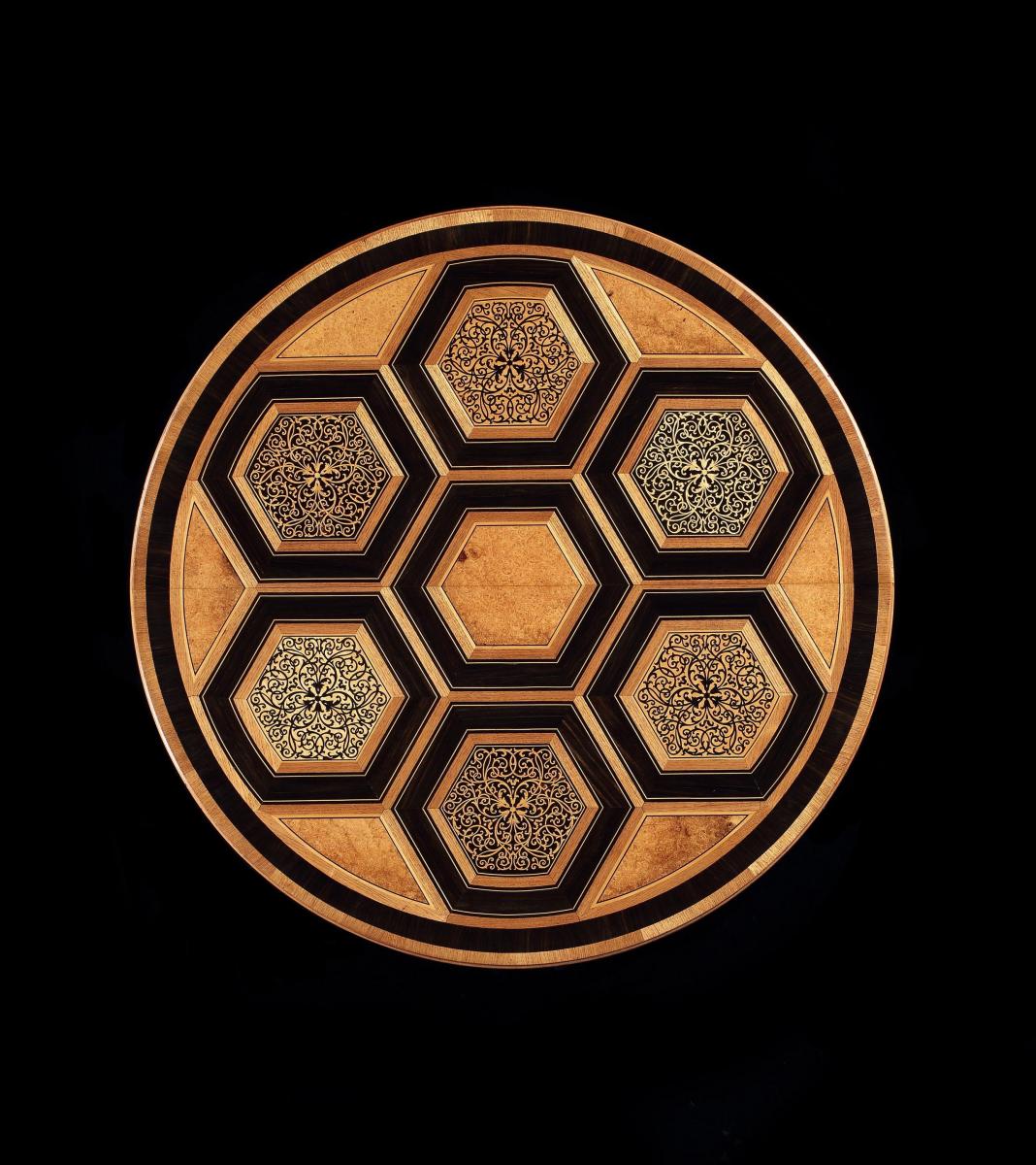 A late 19th century Baltic marquetry centre table