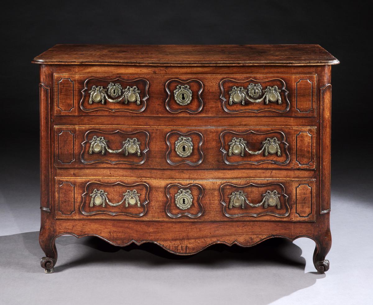 Louis XV Provincial Three Drawer Commode