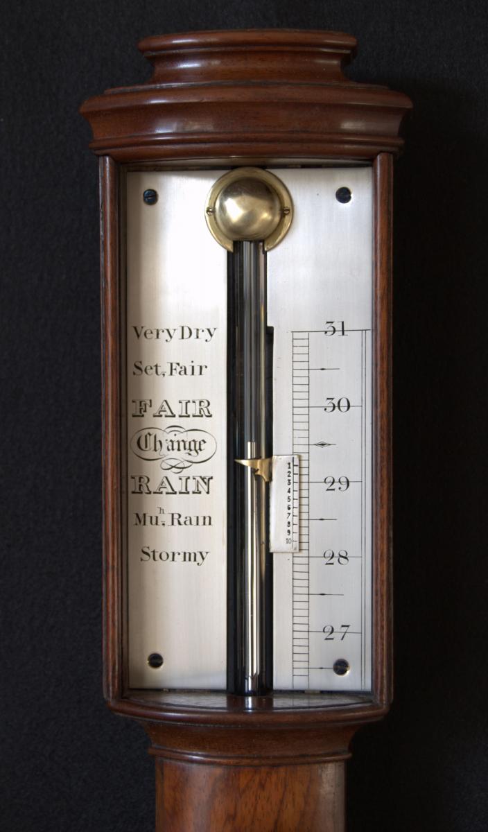 19th Century mahogany bow front Stick Barometer
