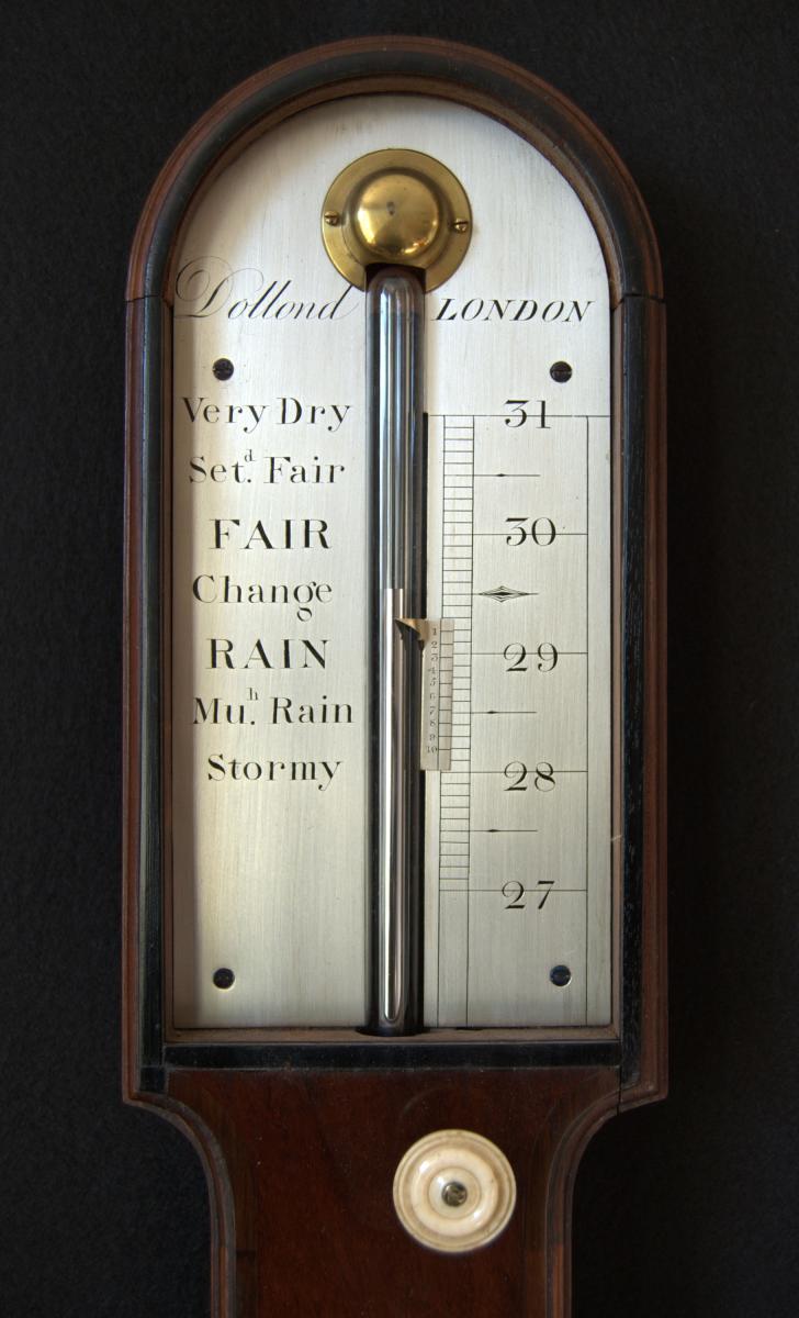 Dollond - London. Georgian mahogany stick barometer