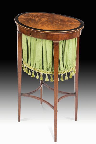Charming George III Oval Mahogany Work Table