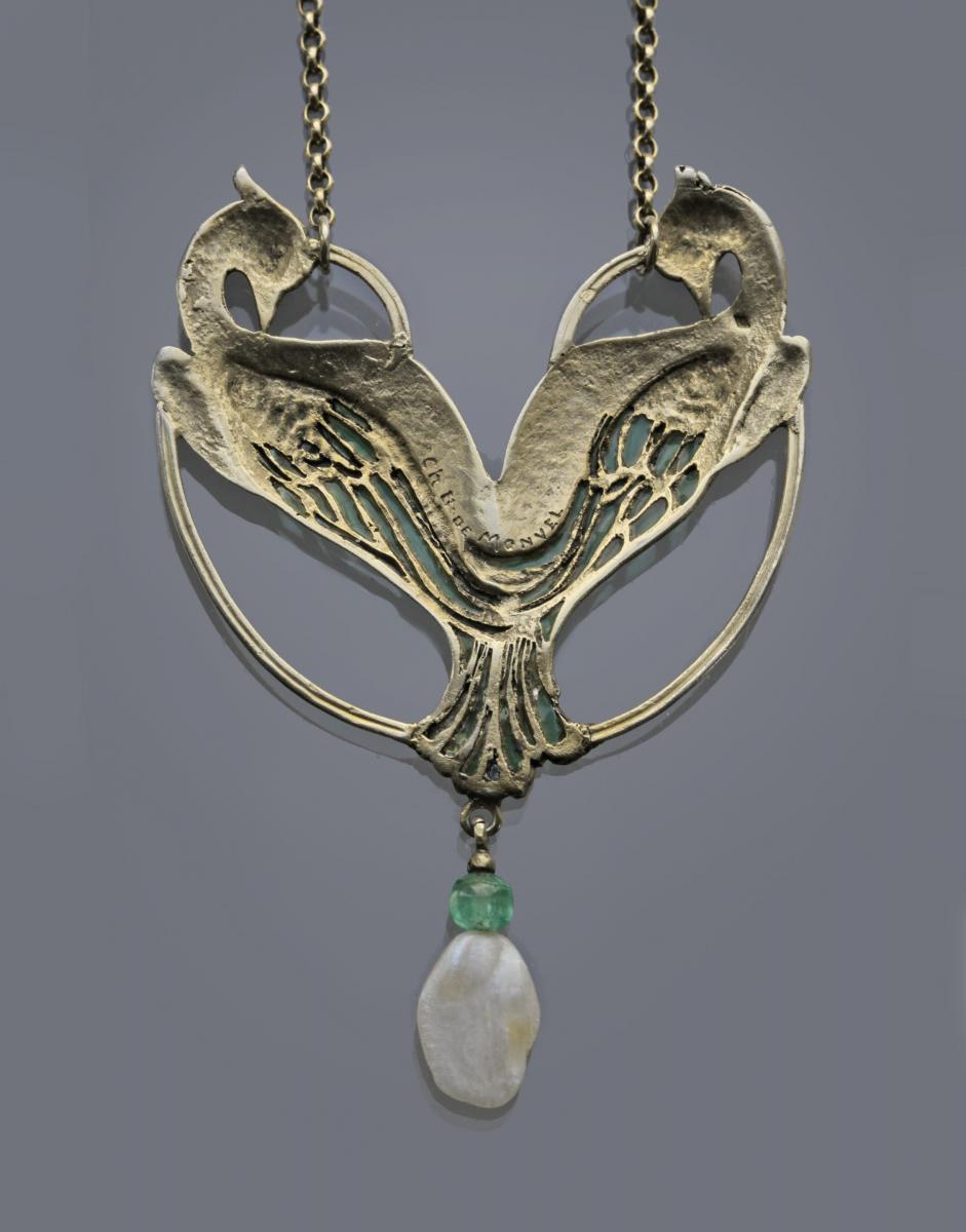 CHARLES BOUTET DE MONVEL (1855-1913) Art Nouveau Peacock Pendant