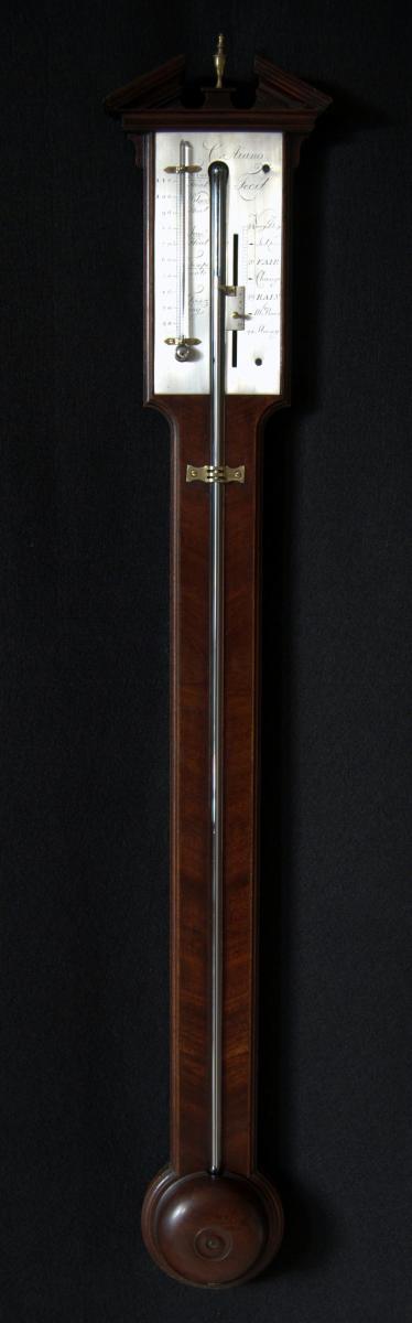 Christmas Aiano - London. 18th Century mahogany Stick Barometer