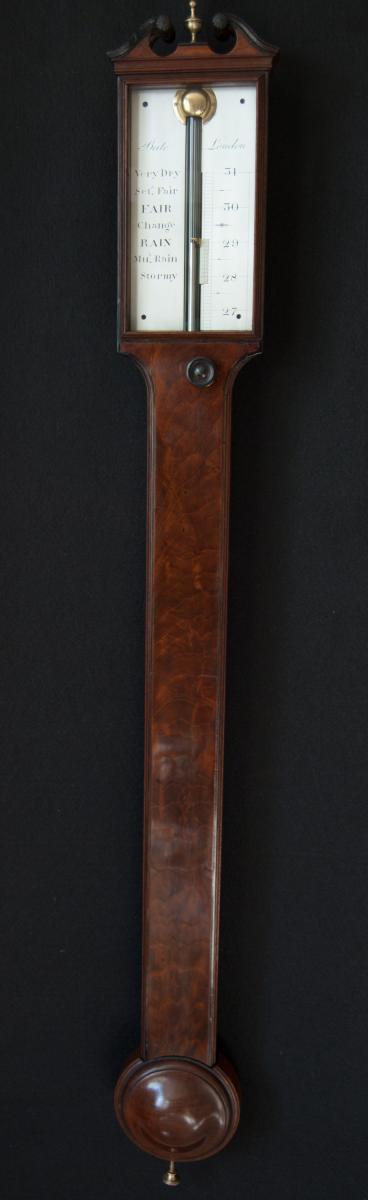 Robert Bate - London. Georgian mahogany Stick Barometer