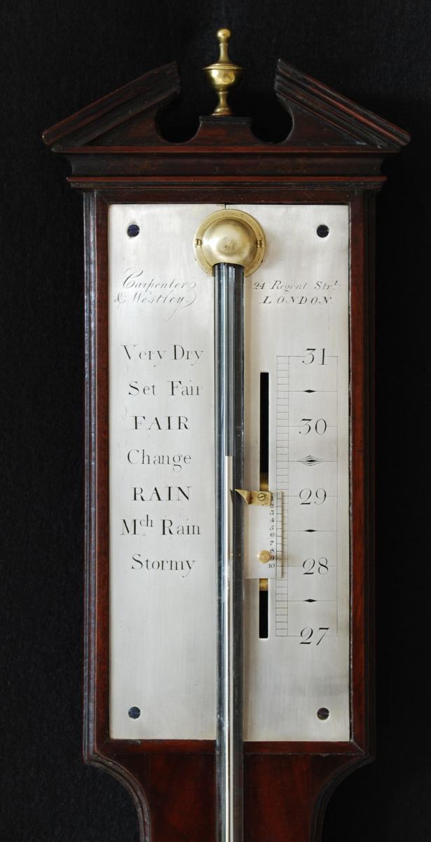 Carpenter & Westley - London. 19th Century mahogany antique Stick Barometer