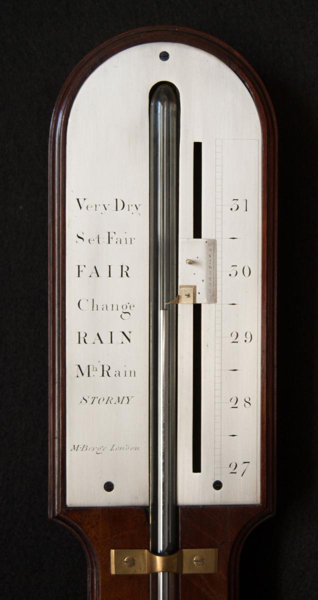 Matthew Berge - London. Early 19th Century mahogany Stick Barometer.