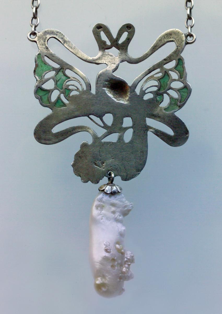  JANVIER QUERCIA (worked 1899-1936) Art Nouveau Peacock Pendant