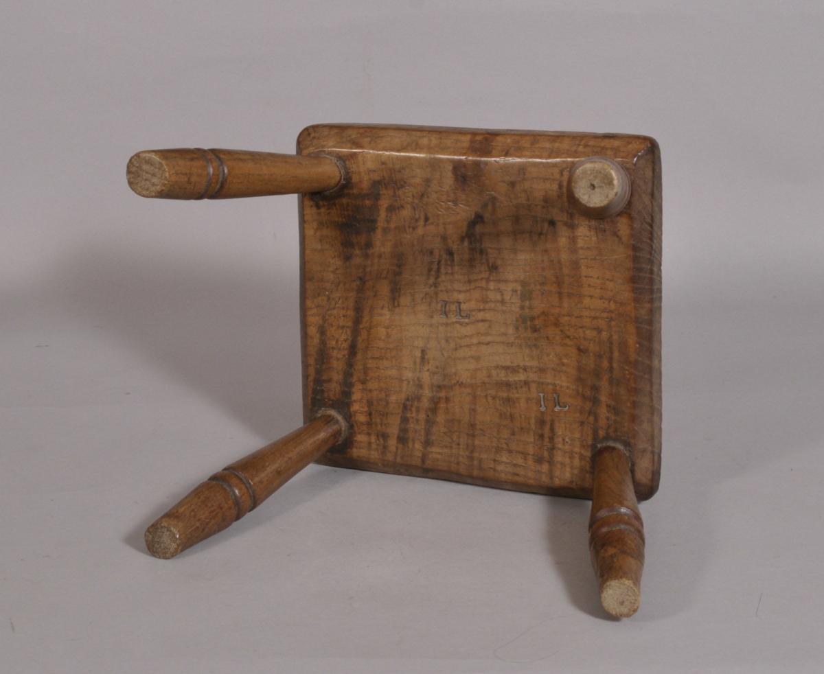 S/3523 Antique 19th Century Welsh Oak Child's Stool