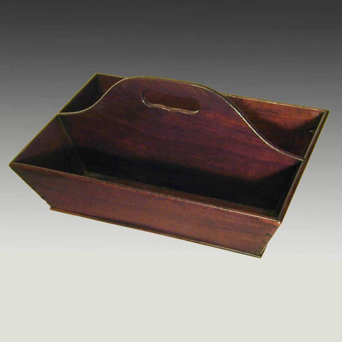 18th century Georgian mahogany cutlery tray