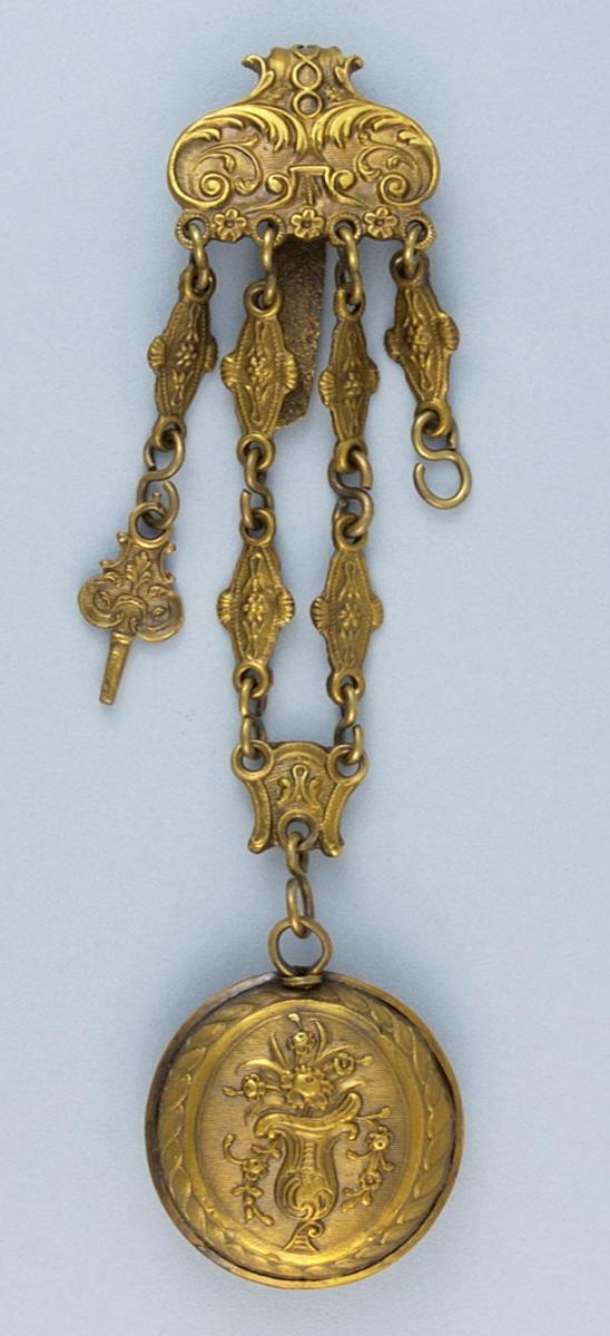 Rare Gilt Toy Metal Chatelaine and Watch