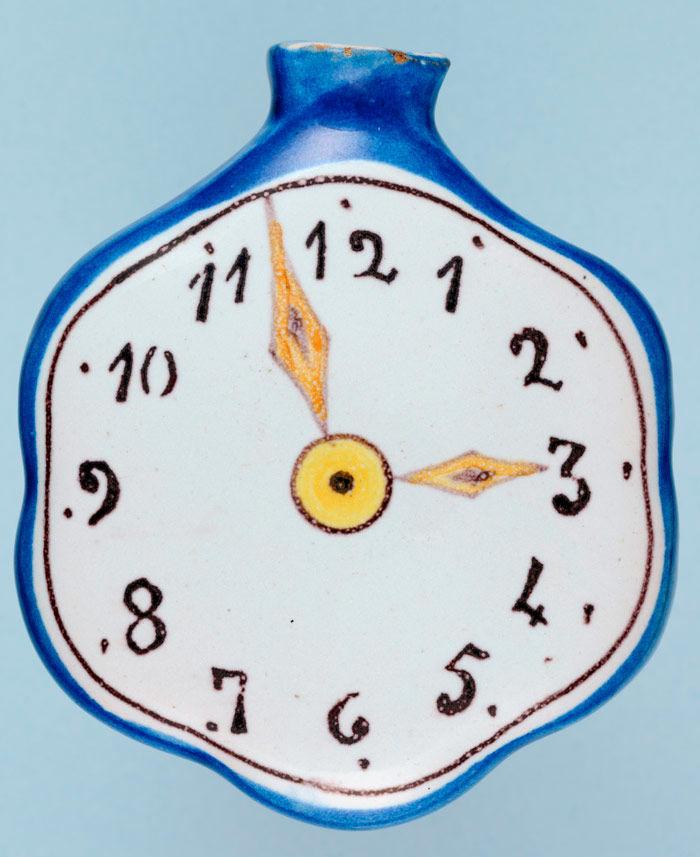 Pottery Bottle with Watch Face