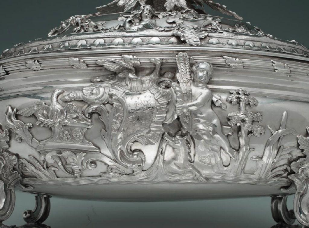 A George II Antique English Silver Soup Tureen
