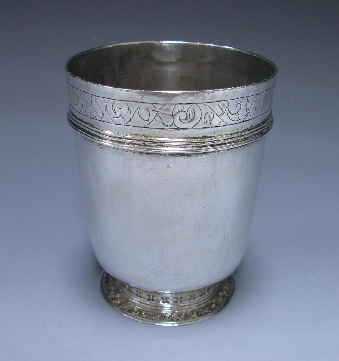 Elizabethan silver beaker 1589