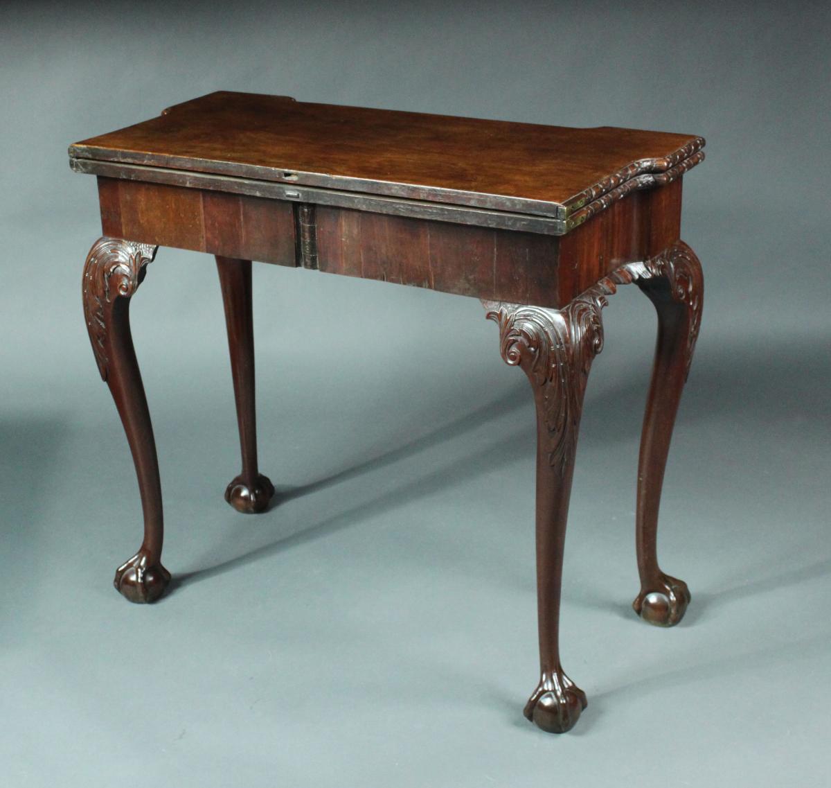 George III mahogany cabriole leg card table