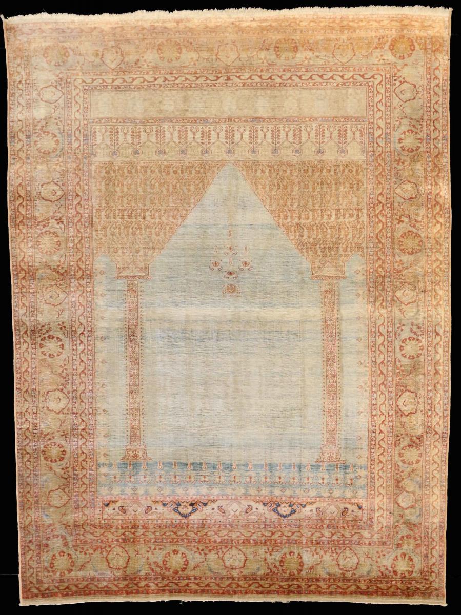 Silk Tabriz Prayer Rug