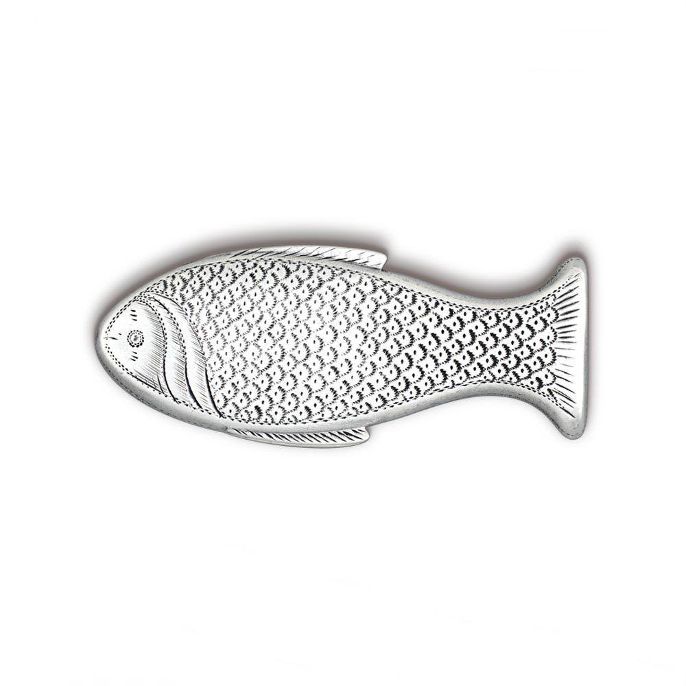 A Rare George III Antique English Silver Fish-Shaped Vinaigrette