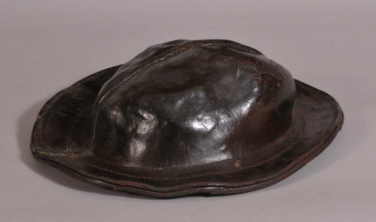 S/3556 Antique 19th Century Leather Child's Hat