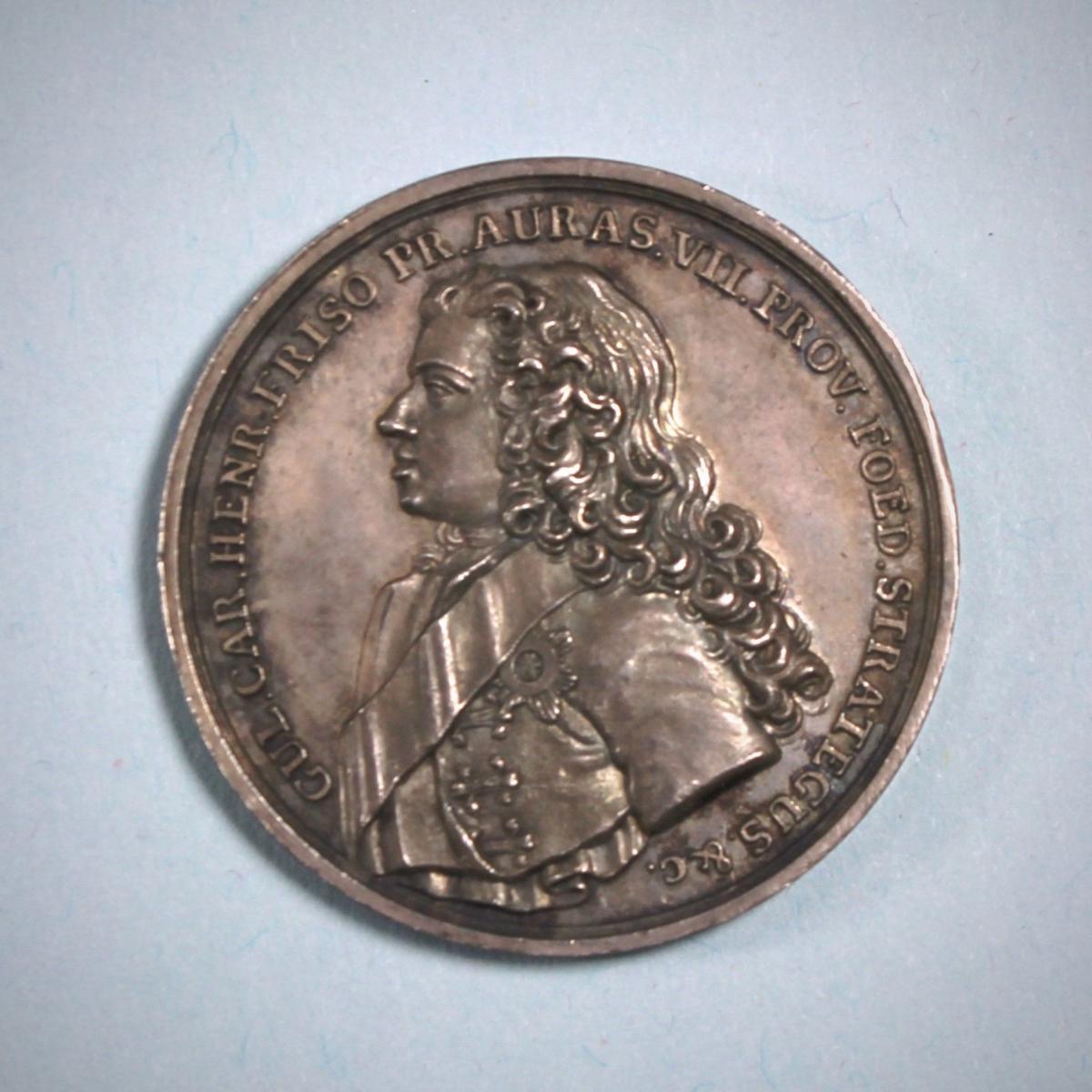RARE GEORGE II Silver PRINCE of ORANGE & DUKE of CUMBERLAND Medal by T Pingo. London 1747