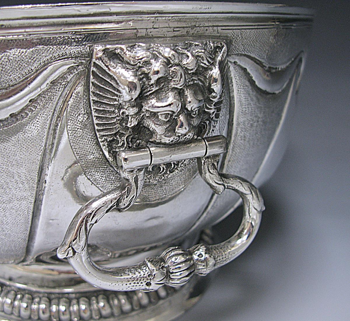 Antique Britannia Silver Punch Bowl
