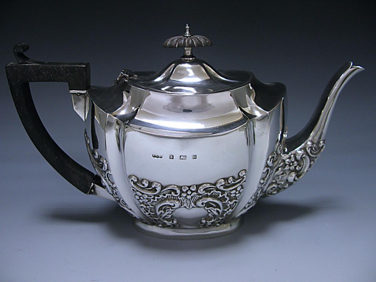 Elkington Victorian silver tea service set 1900