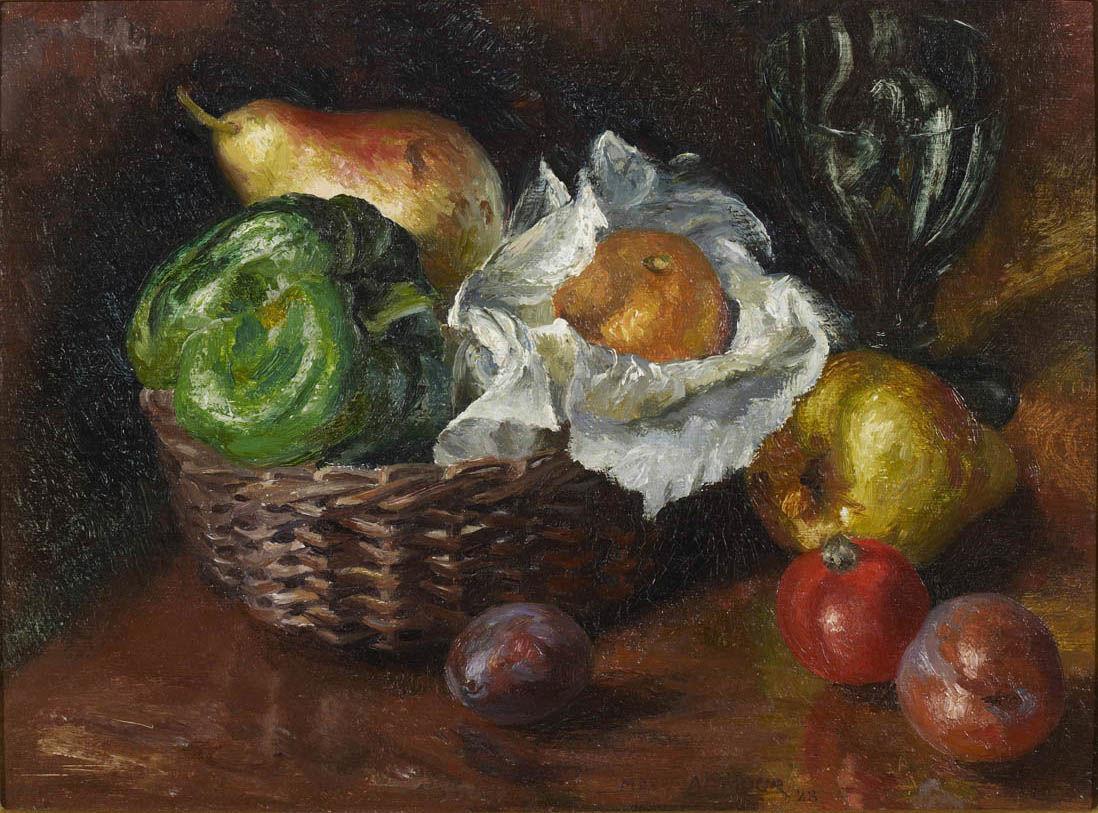 Still Life with Pepper and Fruits by Mary Armour RSA