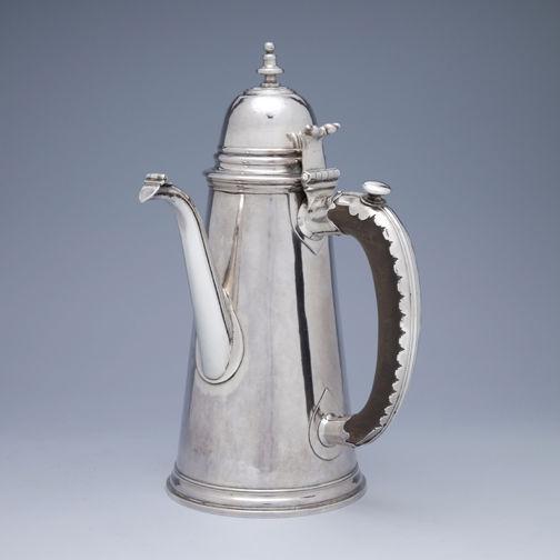 A Rare Queen Anne Antique English Silver Coffee Pot