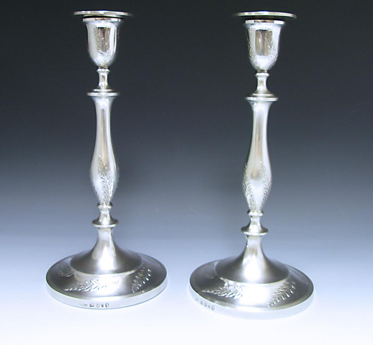 Georgian silver candlesticks John Parsons 1793