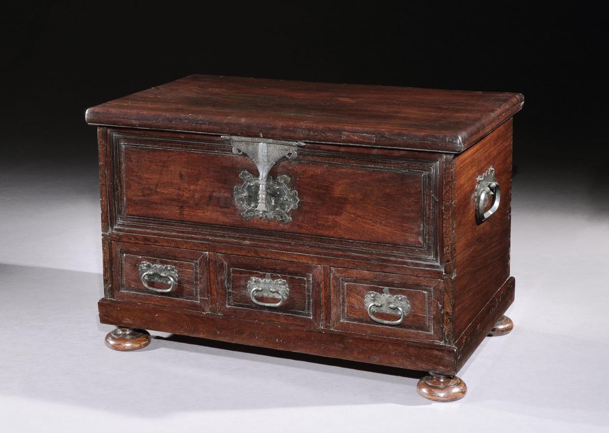A late-17th century Portuguese chest with decorative metalware