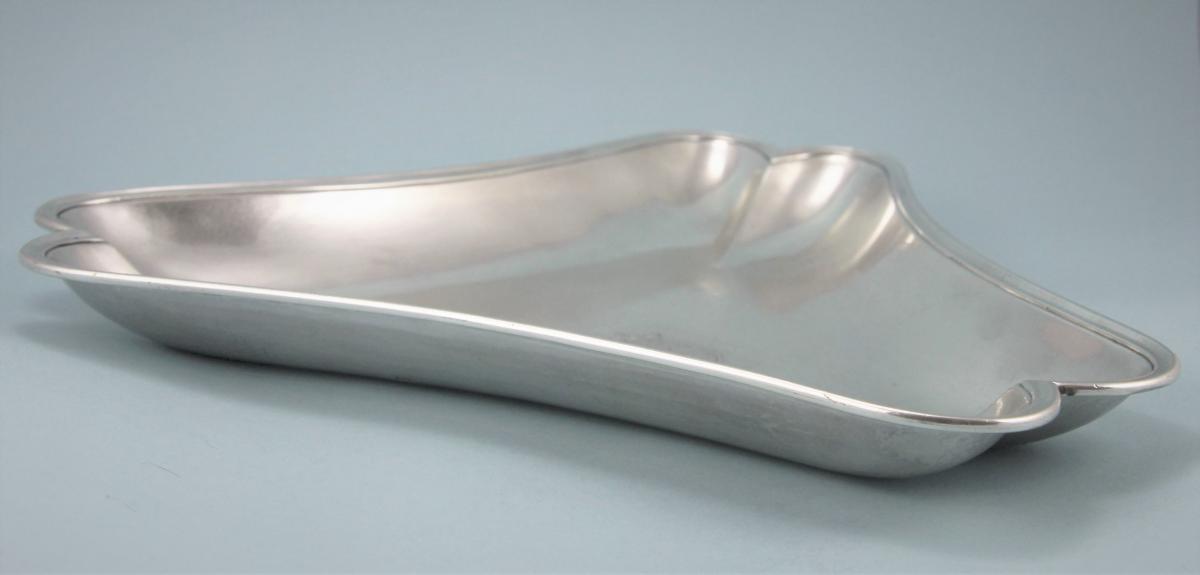 GEORGE III Sterling Silver Triangular Serving Dish by Charles Kandler II. Circa 1778